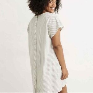 Madewell Cream Striped Short Sleeve Tshirt Dress Size Extra Small